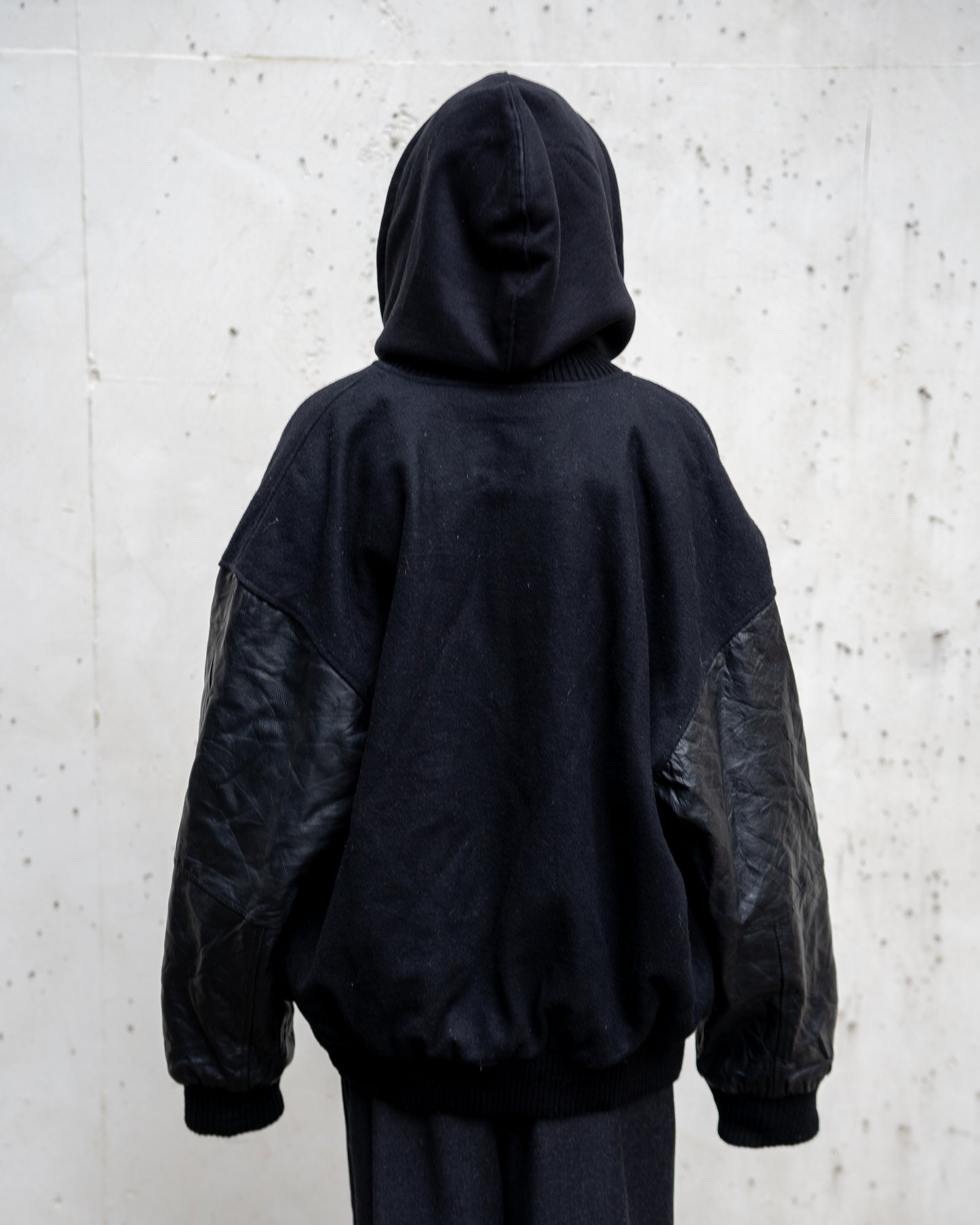 Black Vegan Leather Varsity Jacket